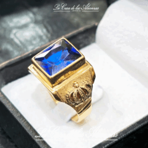 Anillo Hombre con Zafiro Azul