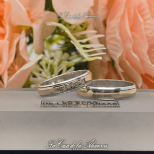 Italiana combinada plata y oro con 5 zafiros