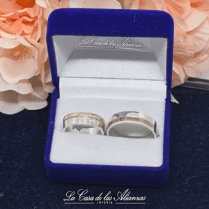 Cinta combinada borde oro con zafiro