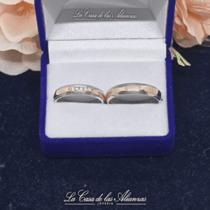 Italiana combinada plata y oro con 5 zafiros