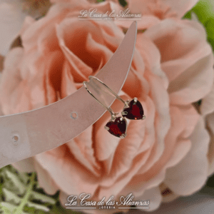 Aros corazon rubi